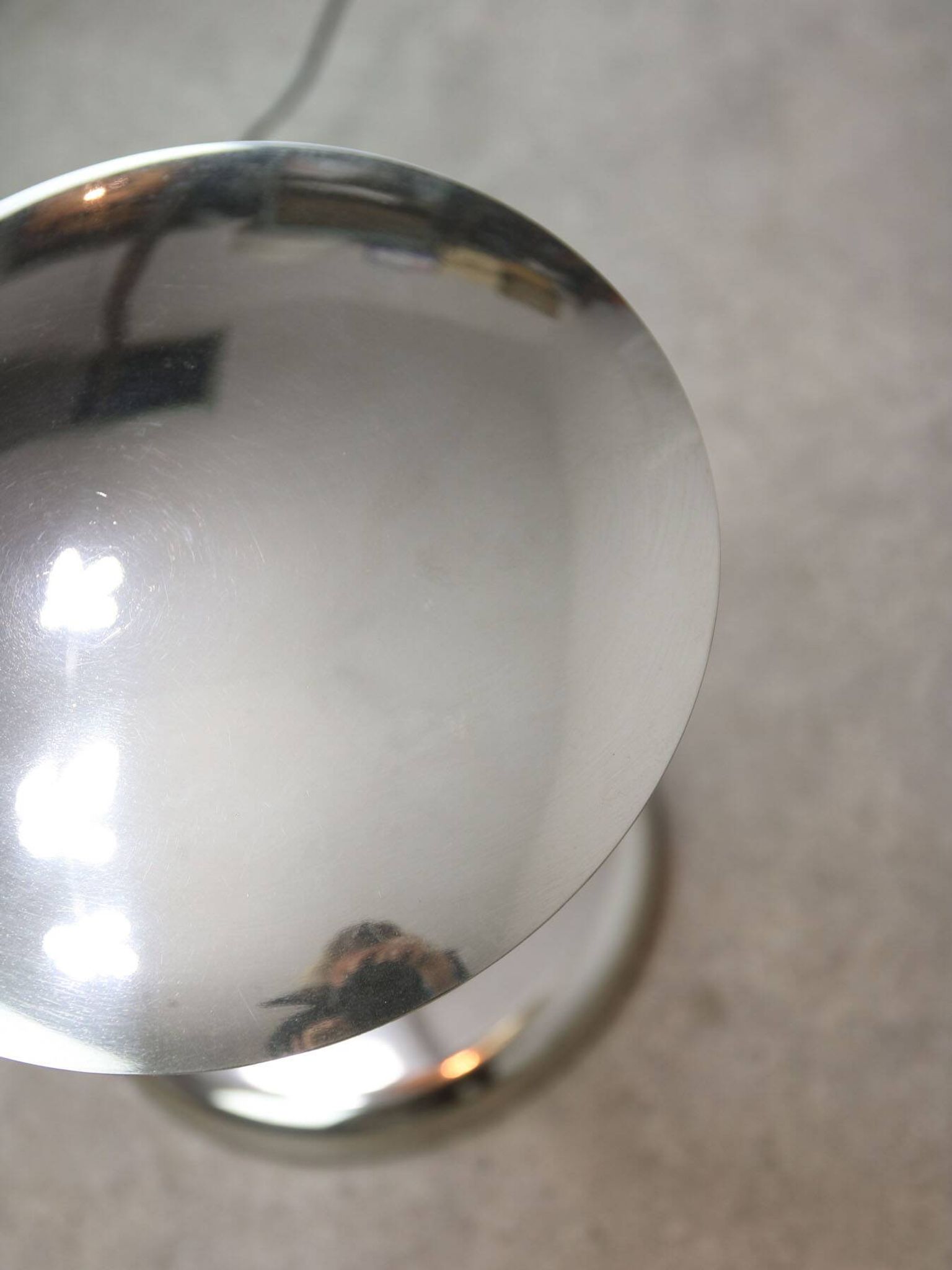 Mid-Century Italian Big Button Table Lamp in Chrome