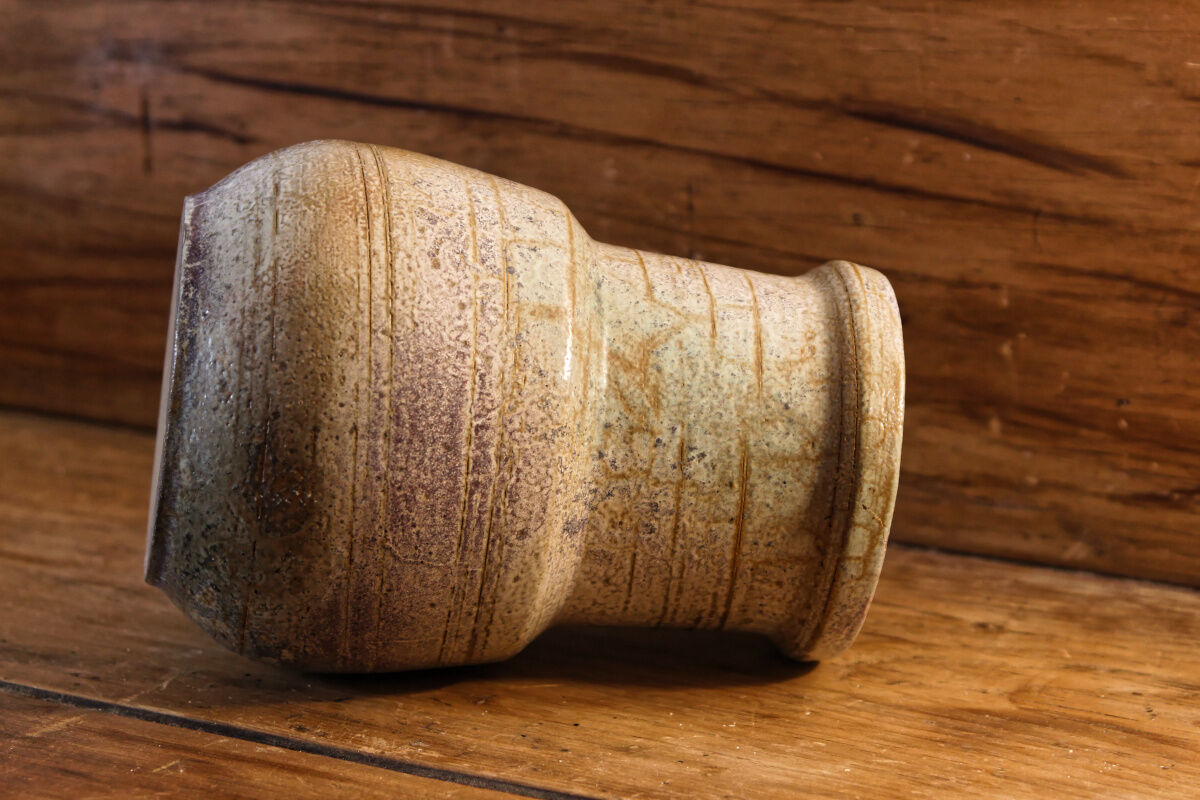 Glazed sandstone vase