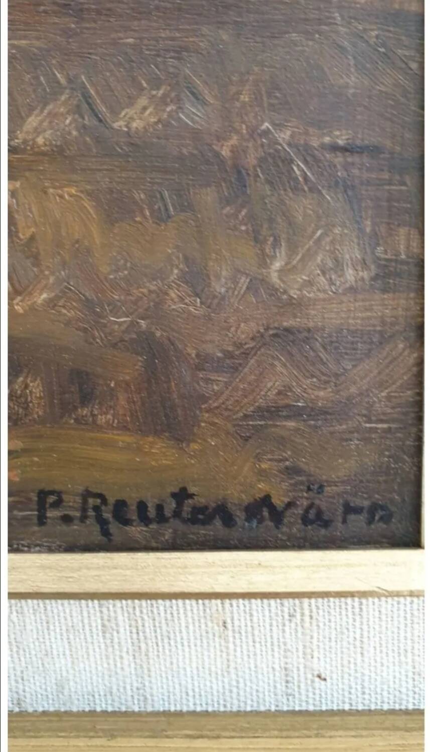 Oil Painting Patrik Reutersvärd / Landscape / Countryside / Horse