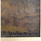 Oil Painting Patrik Reutersvärd / Landscape / Countryside / Horse