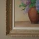 Painting acrylic painting on canvas bouquet lilac flowers decoration countryside old still life