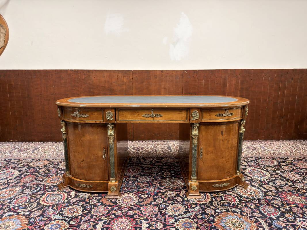 Antique French Louis XIV Oval Writing Desk