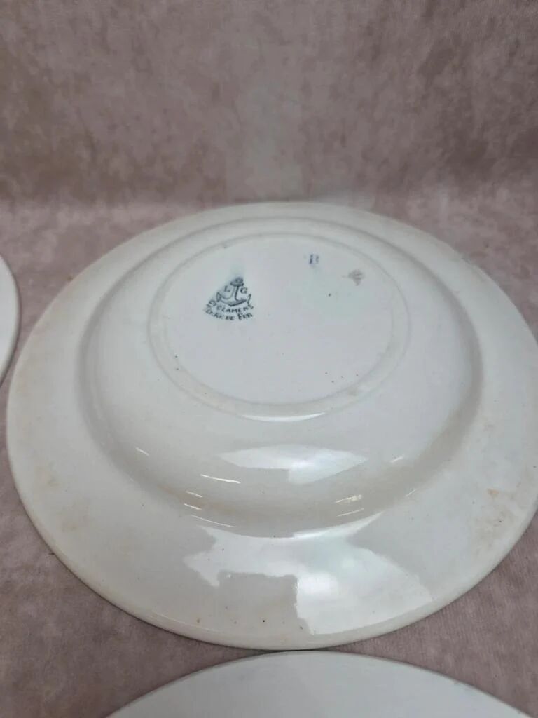 Set of 12 plates Terre de Fer Clairefontaine Cyclamens