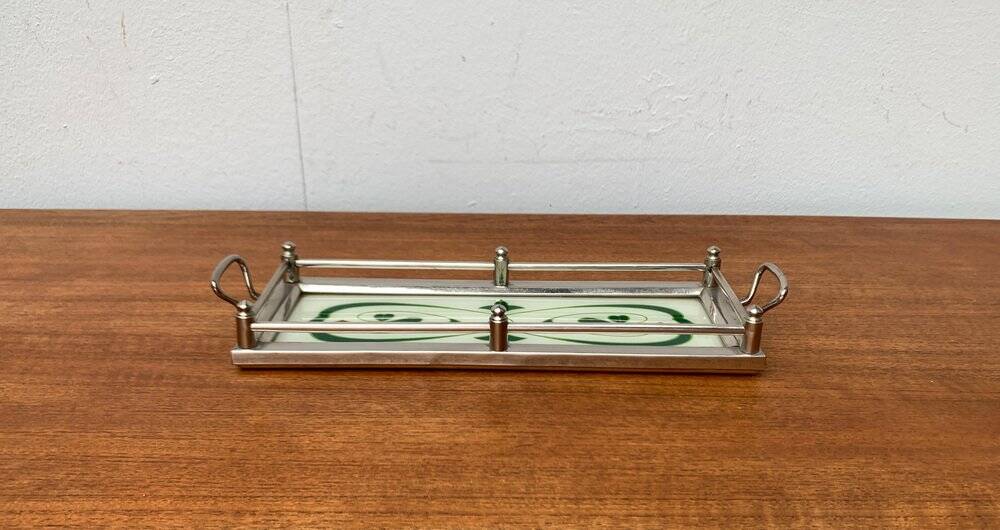 Metal and glass plateau Art Deco / Art Nouveau