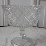 Old cut in pressed molded glass of the Verrerie de Scailmont signed