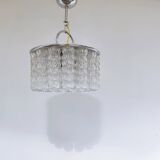 Mid century glass and chrome chandelier, 1960s