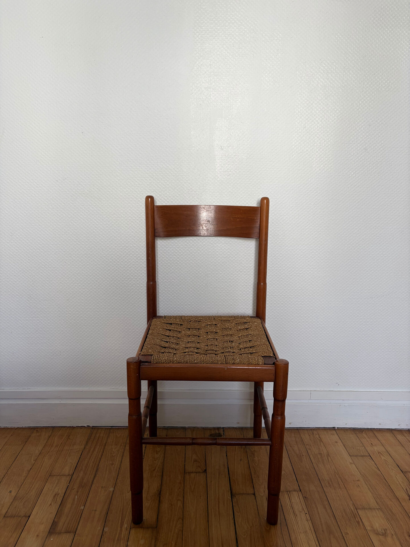 Chaise ancienne bois et corde