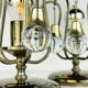 Vintage glass ball table lamps, Italy, 1960s, set of 2
