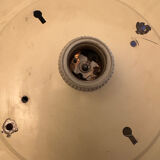 Opaline ball lamp with gold base from the 70s