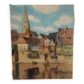 Painting picturesque hanging village