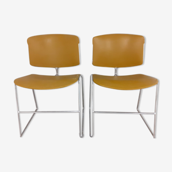 2 vintage stackable chairs by Max Stacker Steelcase 70s