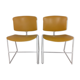 2 vintage stackable chairs by Max Stacker Steelcase 70s