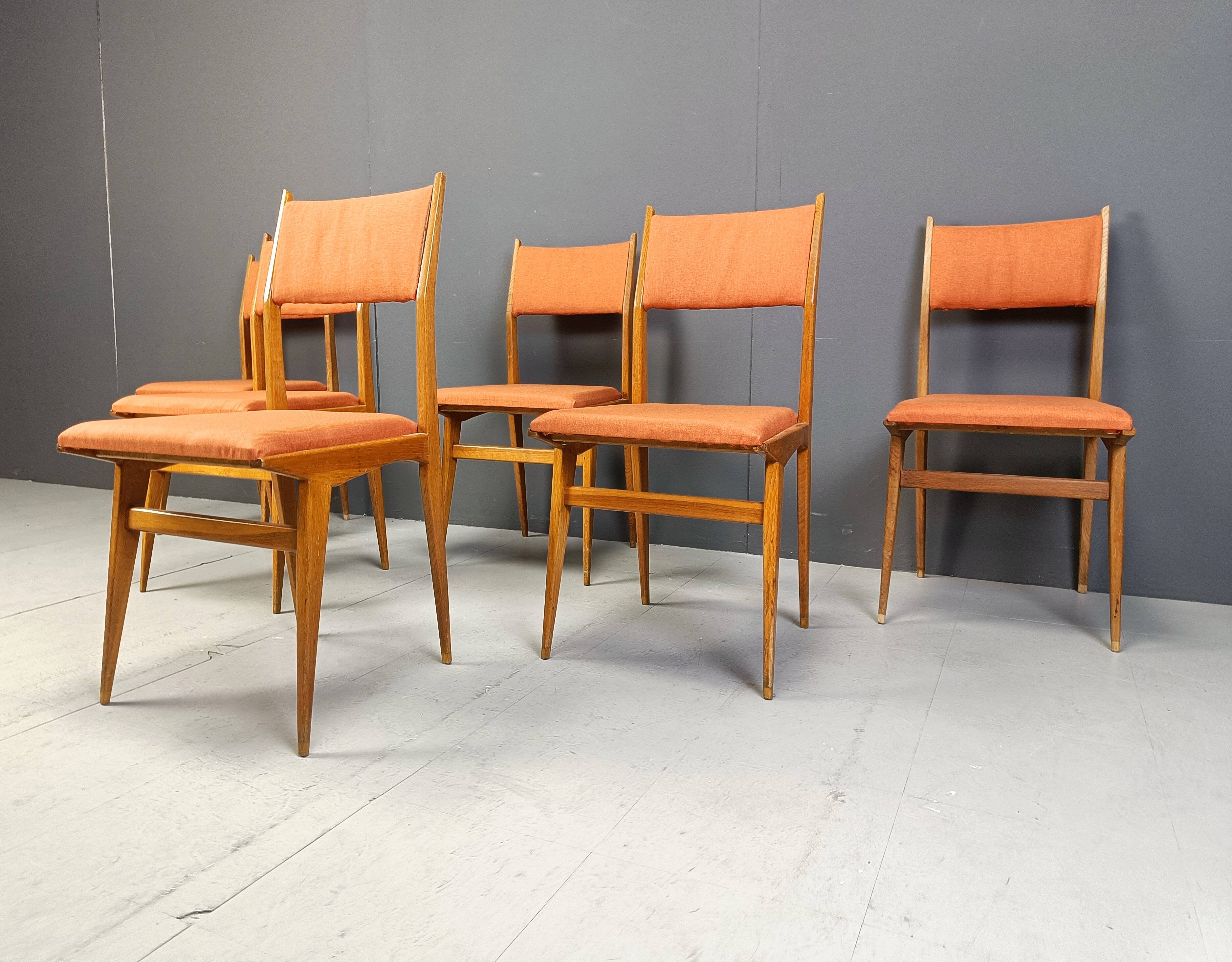 Chaises de salle à manger italiennes du milieu du siècle, années 1950