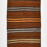 Tapis persan Kilim bordeaux et rouge, 75 x 387 cm