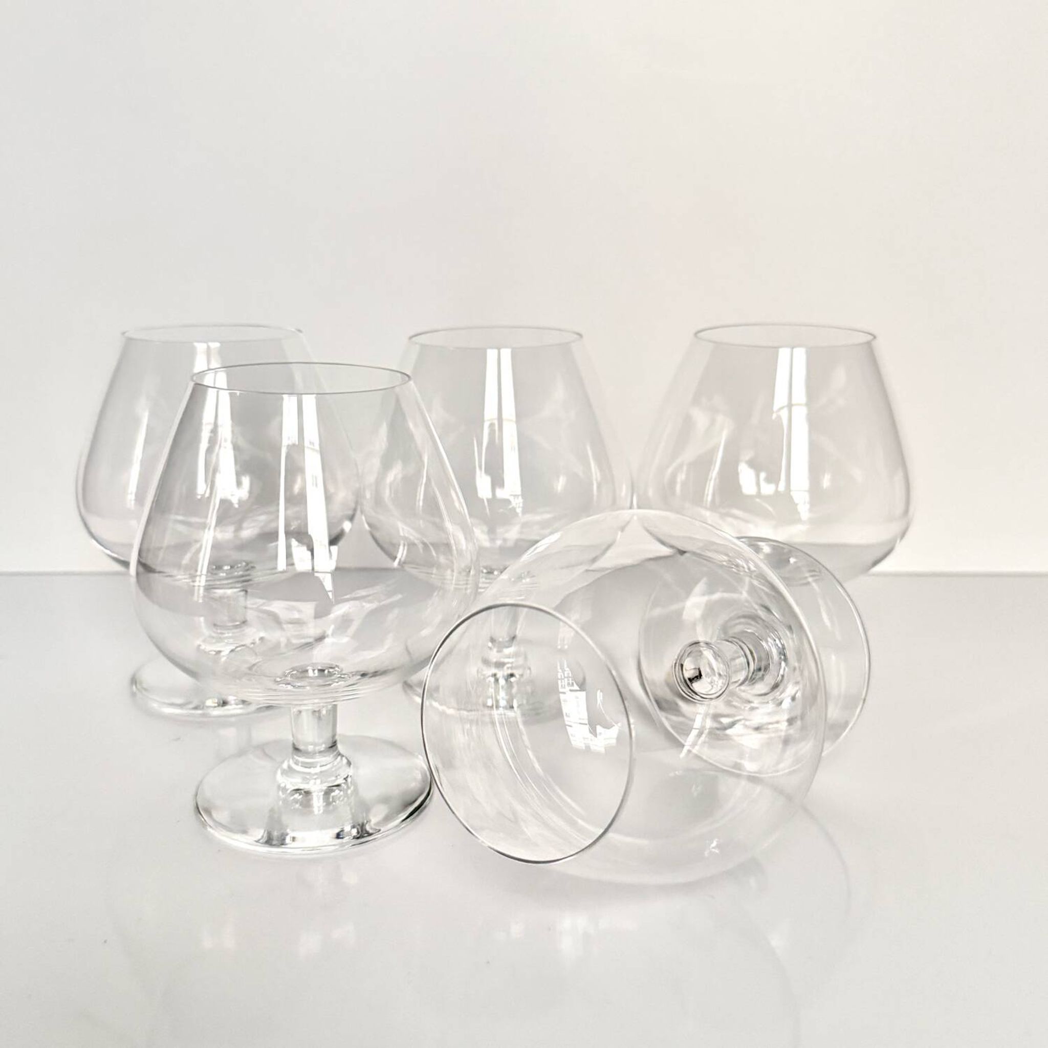 5 verres à cognac en cristal Saint-Louis