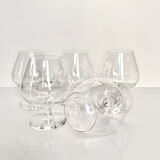 5 crystal cognac glasses from Saint-Louis
