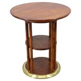 Vienna Secession coffee table in oak and brass, Czechoslovakia, 1920s.