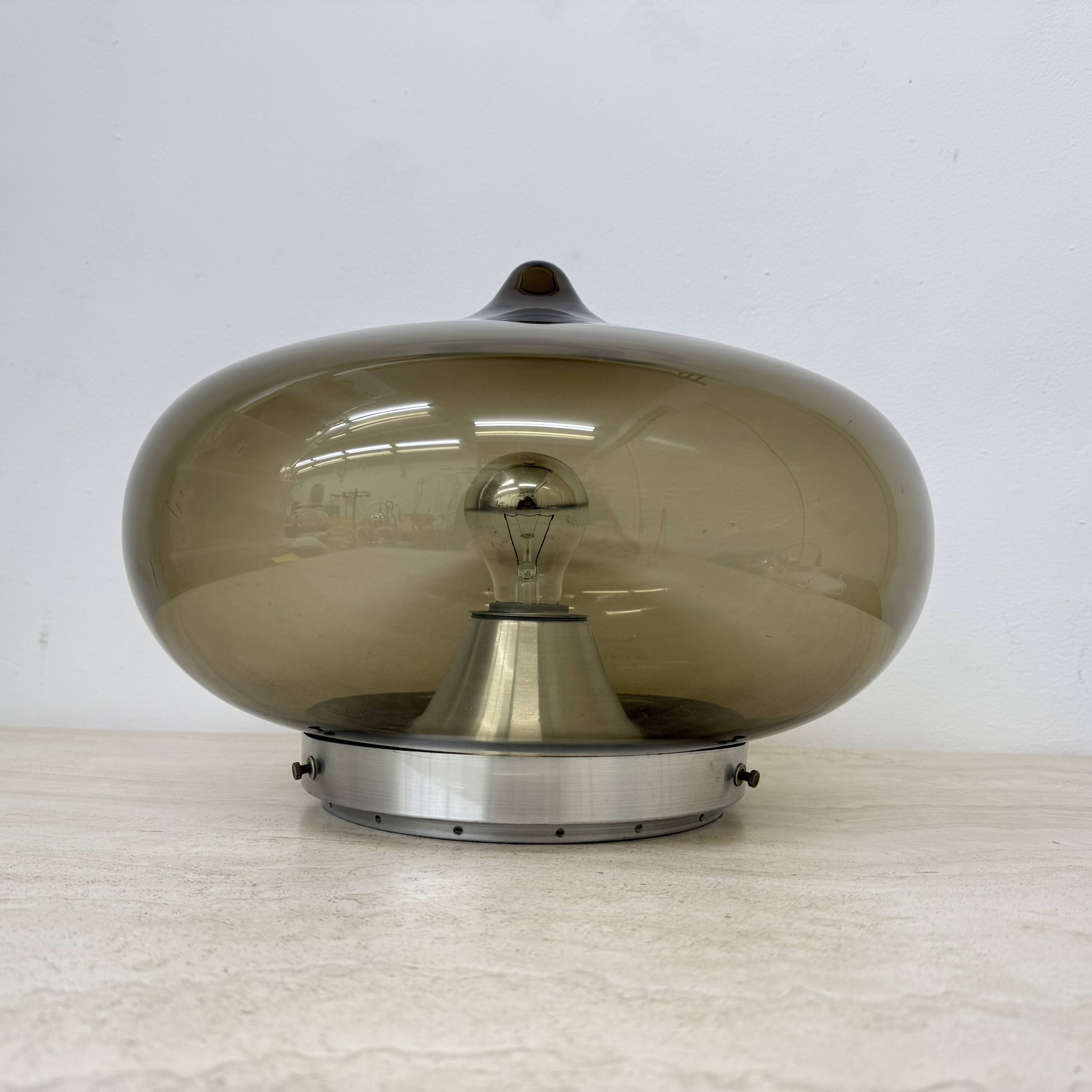 Mid-century Dijkstra smoked glass ceiling lamp space age, 1970’s