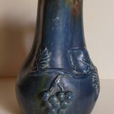 19th century grapes barbotine pitcher