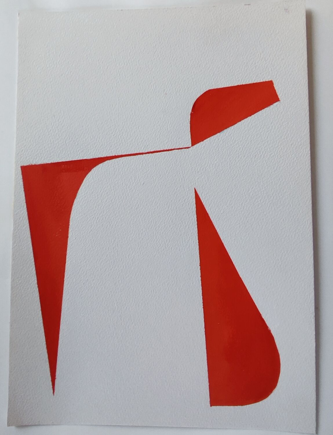 Red minimalist geometric painting