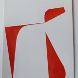 Red minimalist geometric painting