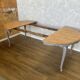 Round regency table revamped taupe extension