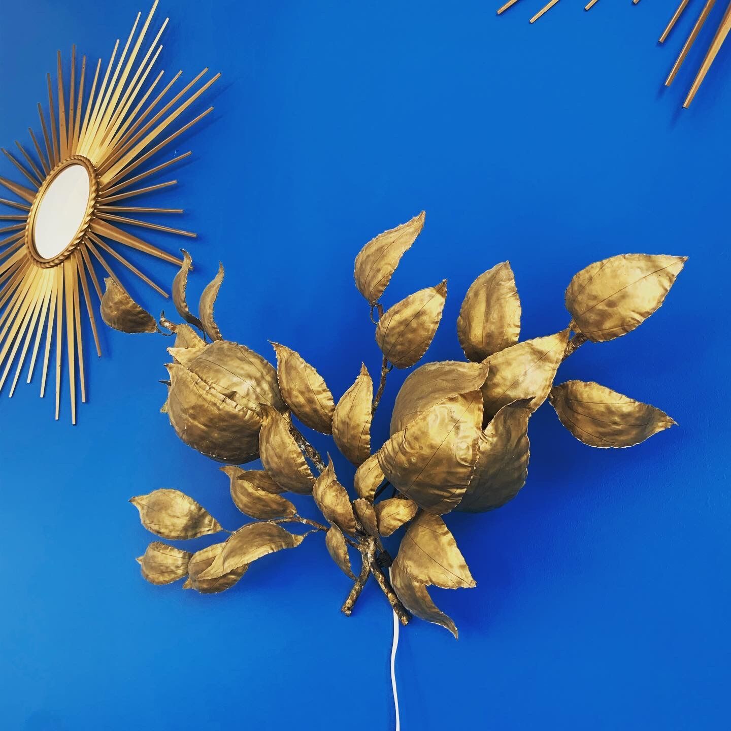Wall lamp year 60 brass and metal