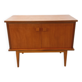 Small vintage Scandinavian teak sideboard from the 1960s.