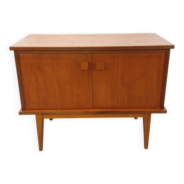 Small vintage Scandinavian teak sideboard from the 1960s.