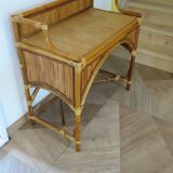 Vintage console/desk made of natural woven rattan, 1960s