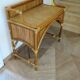 Vintage console/desk made of natural woven rattan, 1960s