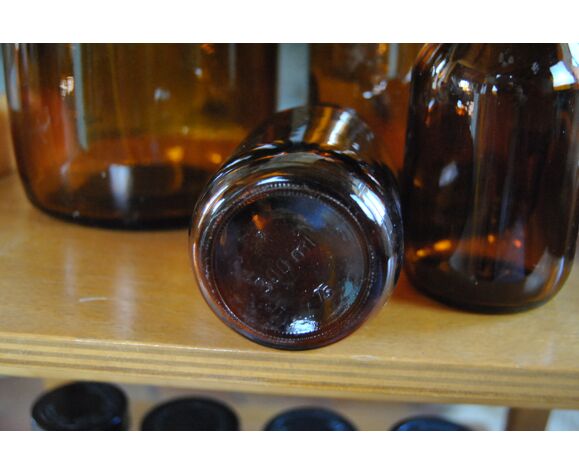 Tea jars made of smoked glass amber