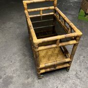 Chariot ou desserte bambou vintage année 1950