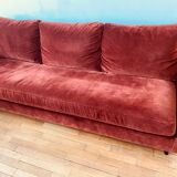 Terracotta convertible velvet sofa