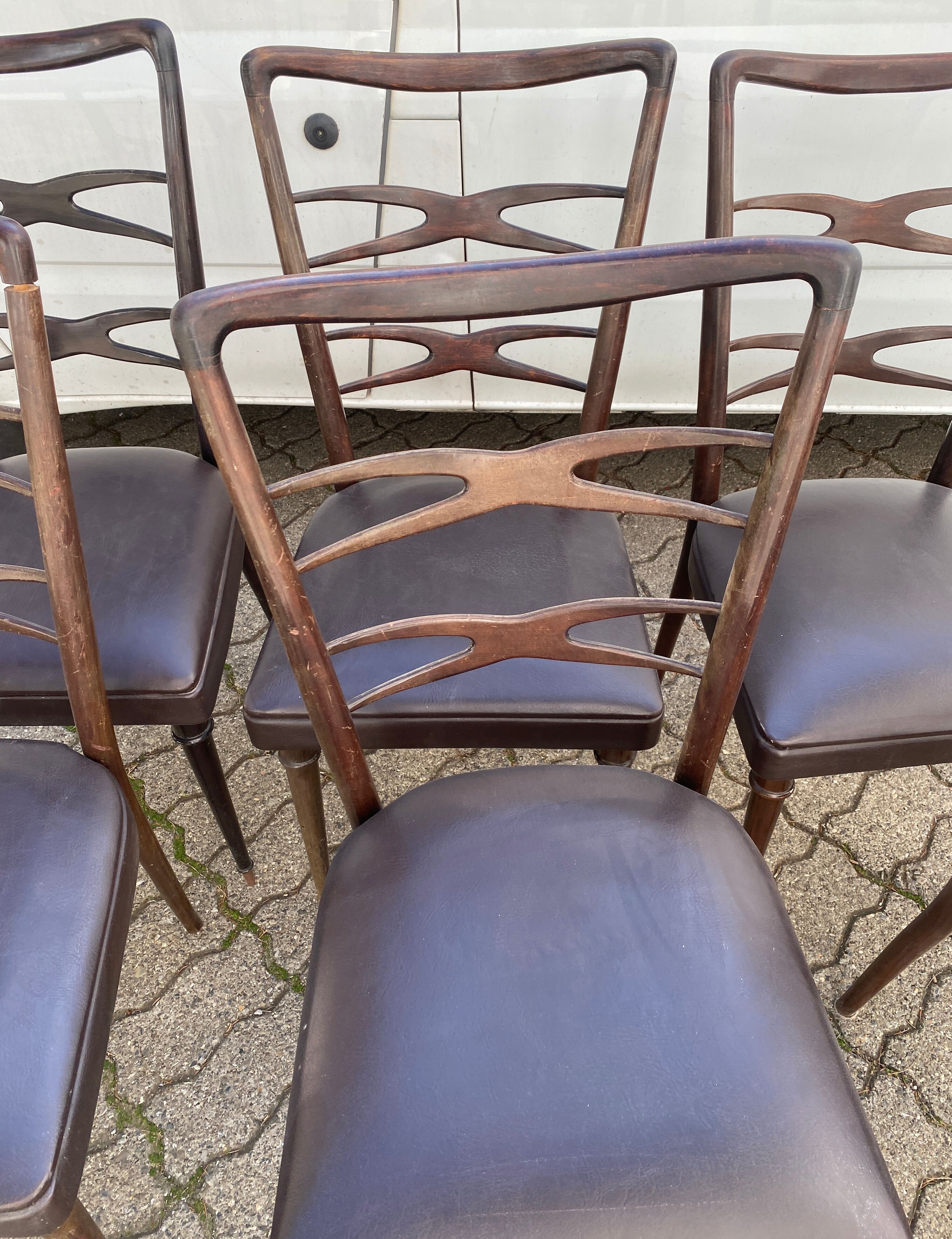 6 chairs meclchiorre bega for ponti circa 60s