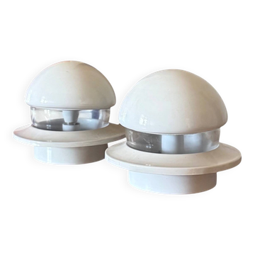 Space age set of 2 bedside table lamps, Italy, 1970