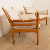 Set of 2 vintage armchairs | Illum Wikkelsø for Silkeborg | Model Genius | Teak