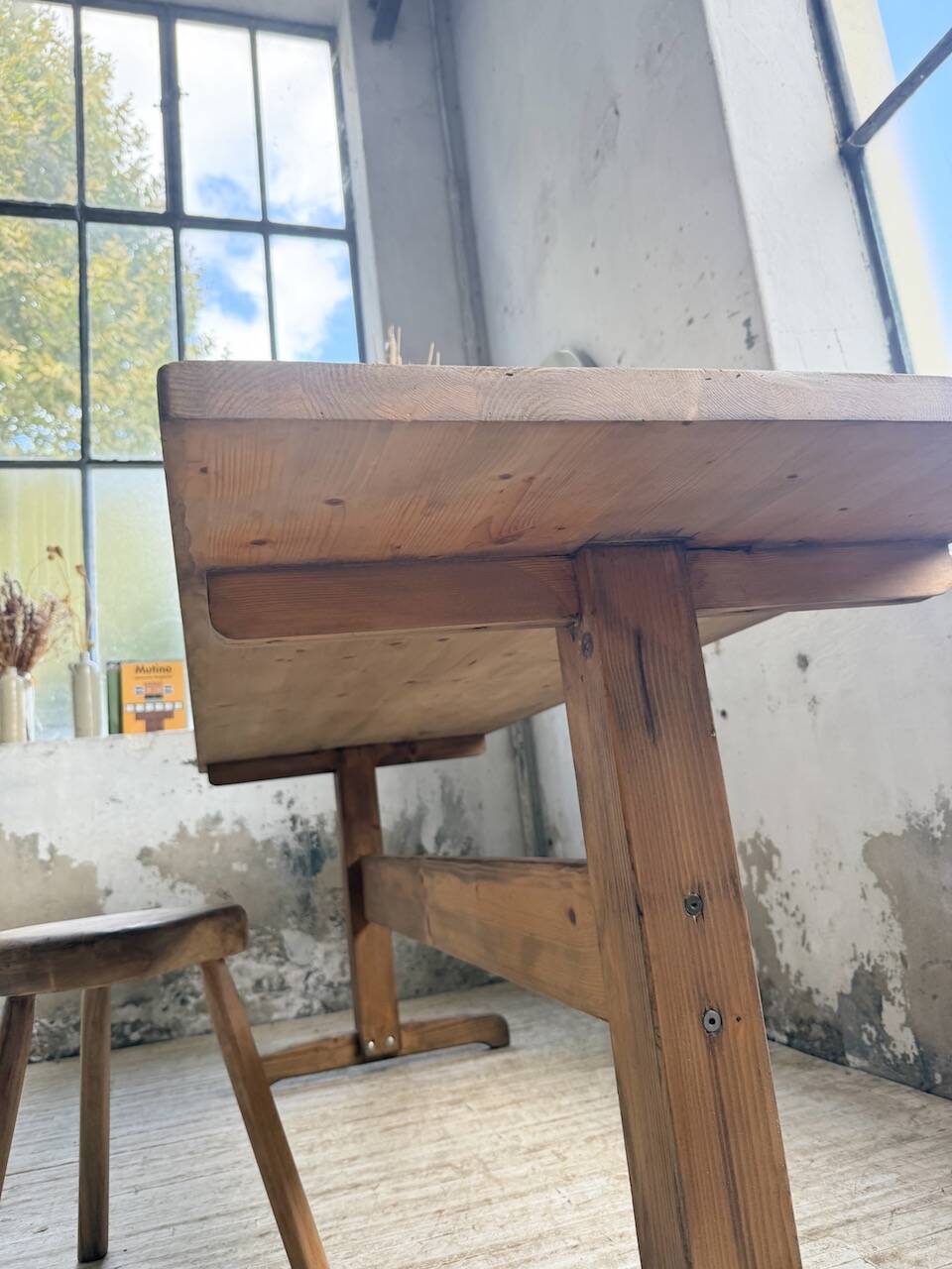 Perriand mountain furniture pine dining table