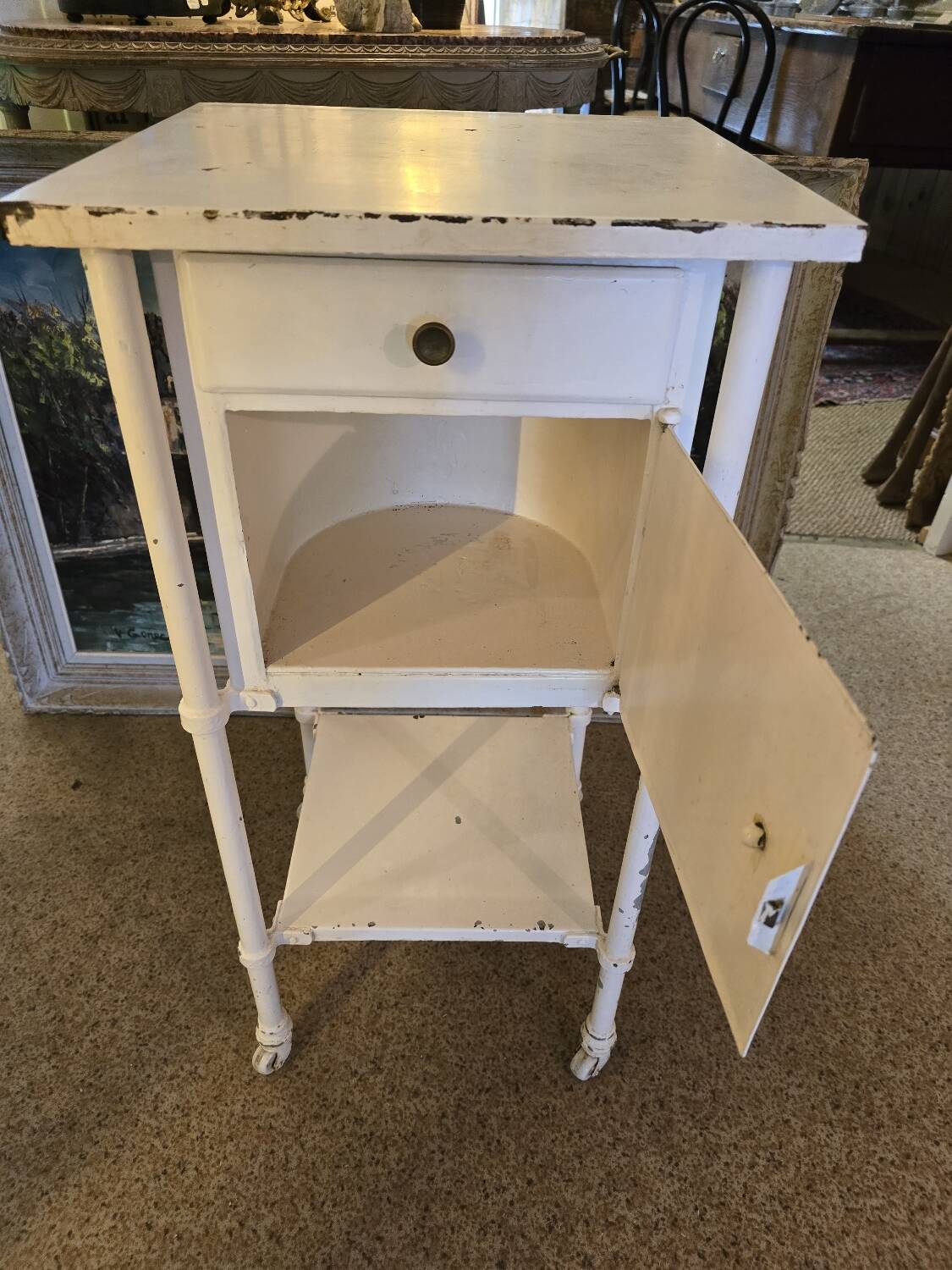 Metal bedside table
