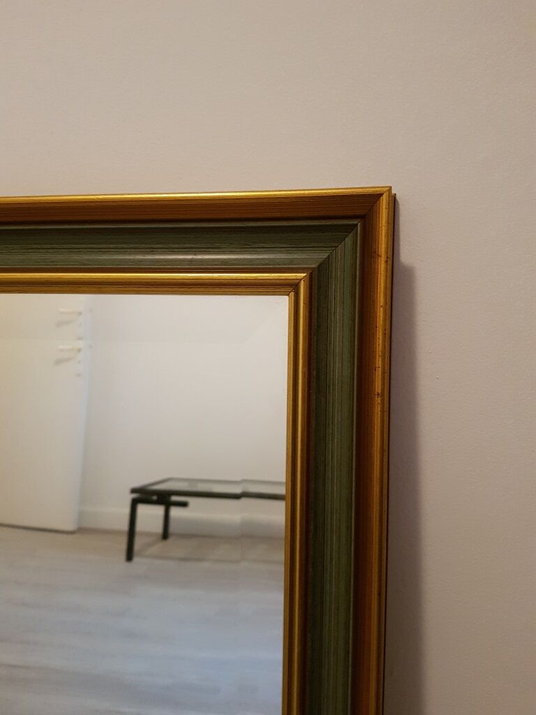 Large green and gold mirror 58x78cm