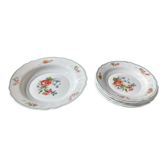 Ensemble plat et 6 assiettes creuses arcopal