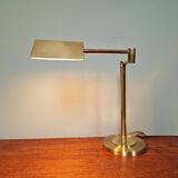 Lampe de bureau articulée en laiton, Boulanger (Belgique), 1970-80