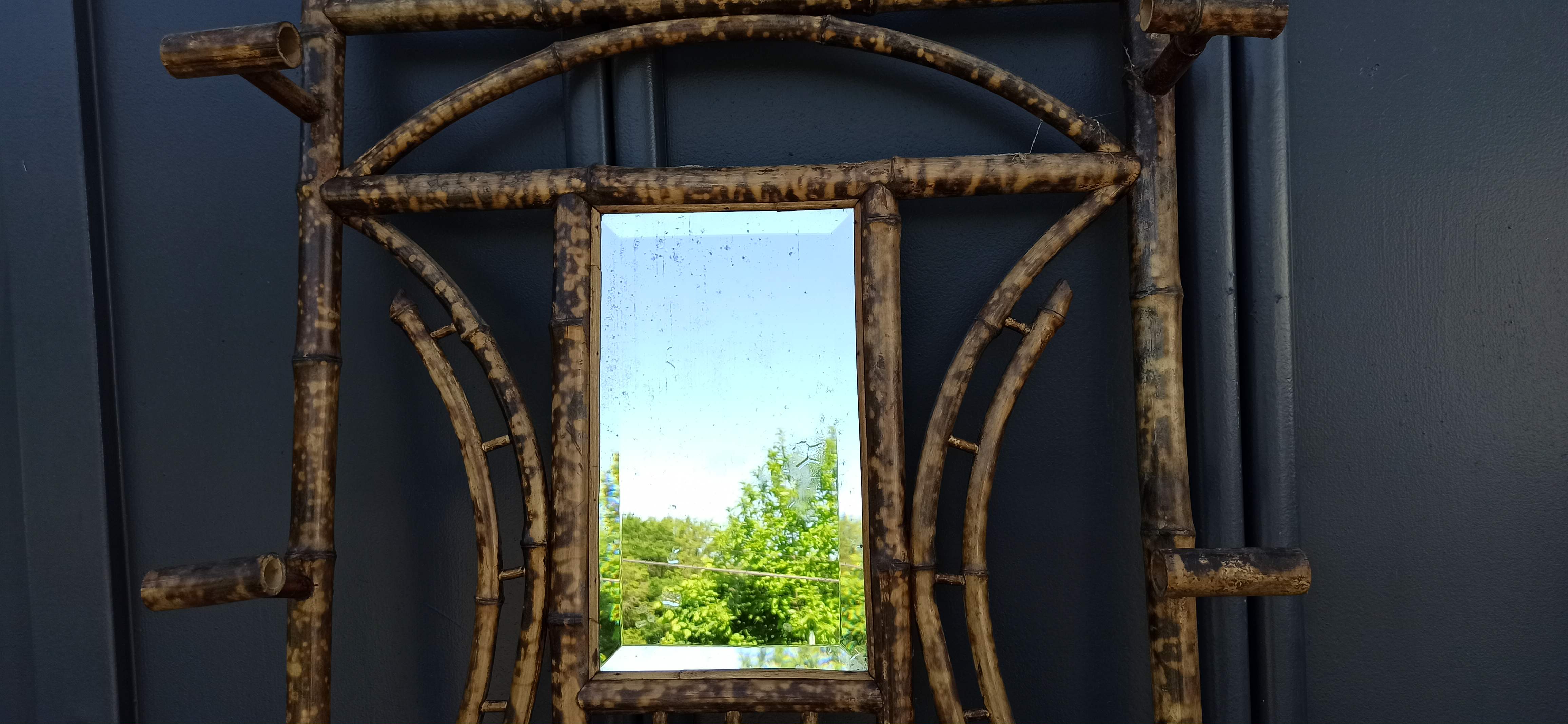 Cloakroom door wall coats bamboo mirror