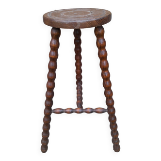 Vintage turned wooden harness or stool from the 1950s