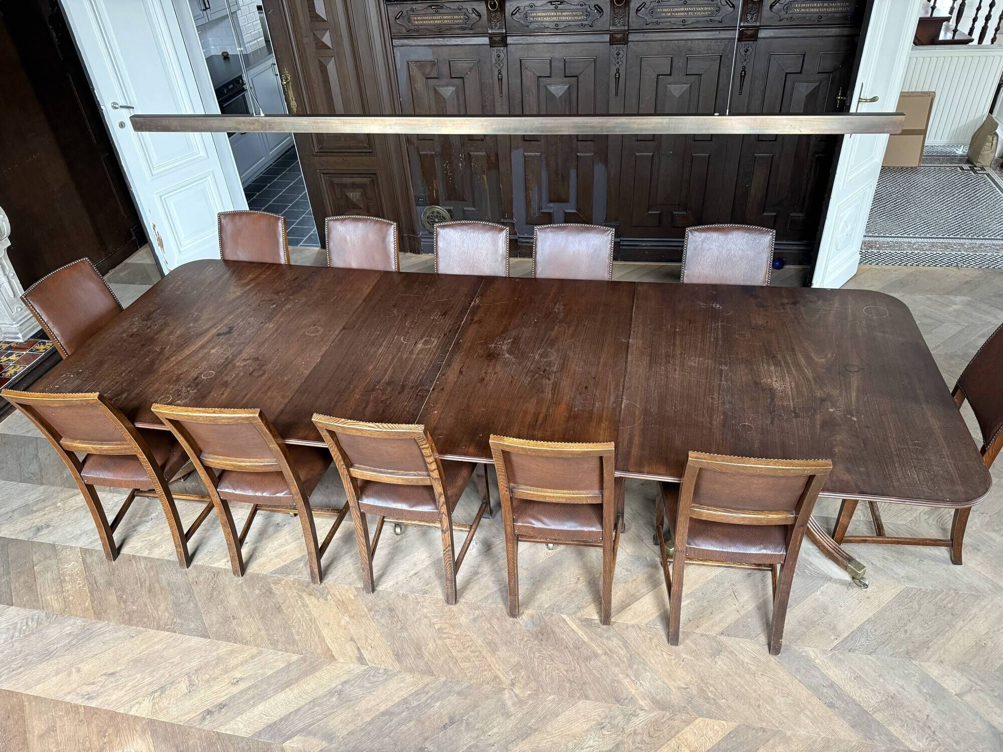 Table set and 12 chairs.