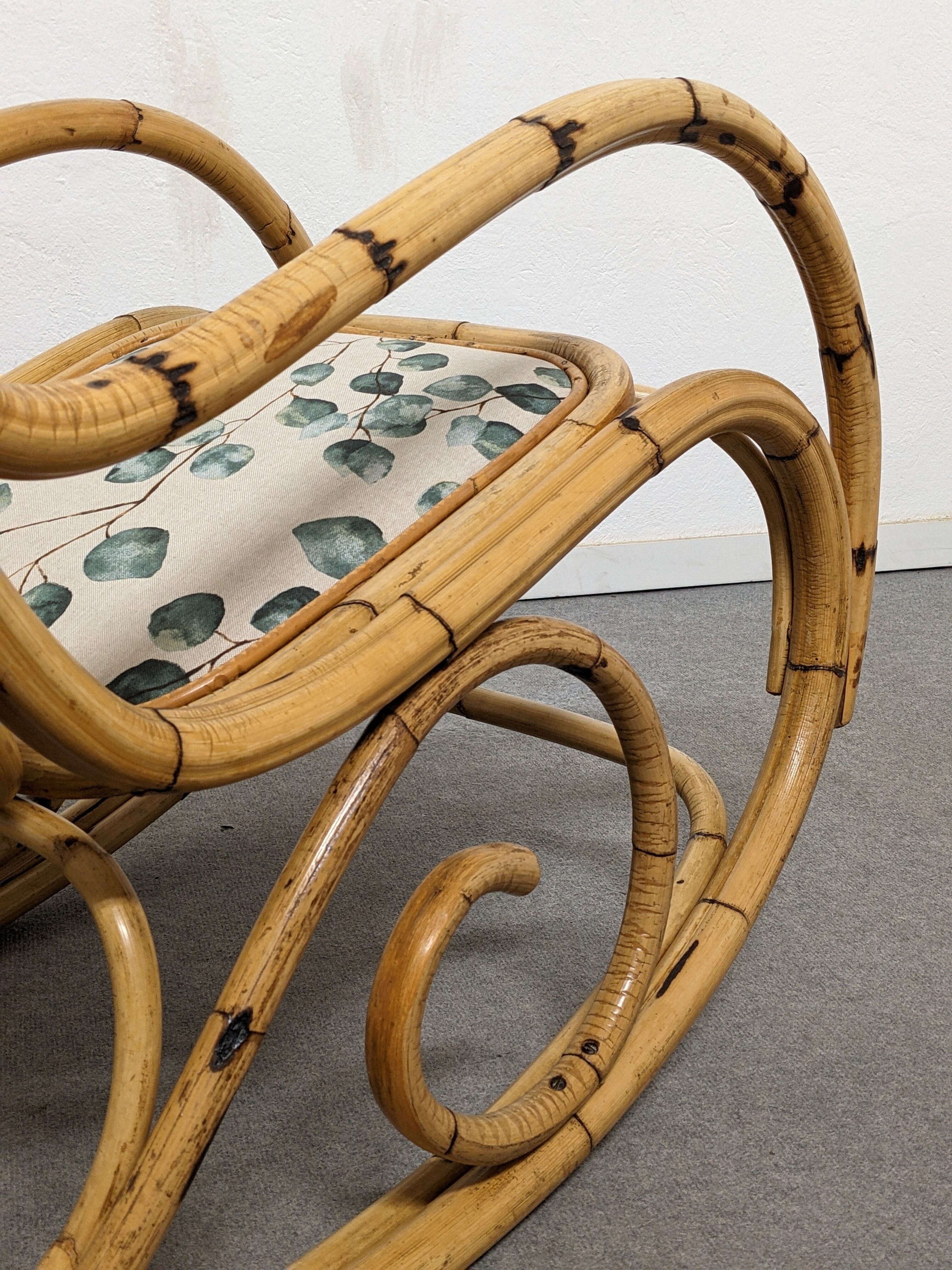 Bamboo rocking chair from the 50s/60s by Arco