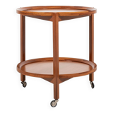Midcentury danish trolley with 2 serving trays in teak 1960s
