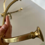 2 coat hooks with 4 branches in gilded brass