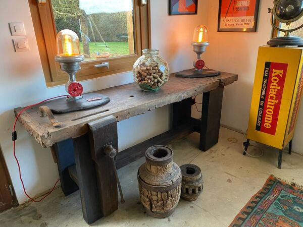 Établi de menuisier console table d’appoint