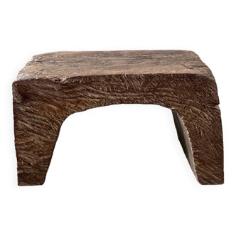 Low stool in old Asian monoxyl teak